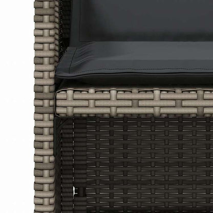 vidaXL ガーデンチェア クッション付き 4点 グレー ポリラタン家具 アウトドア家具 屋外椅子 アウトドアベンチチェア(代引不可)