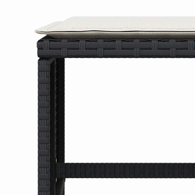 vidaXL ガーデンスツール クッション付き 4点 ブラック 40x40x35 cm ポリラタン製家具 アウトドア家具 屋外フットレスト(代引不可)