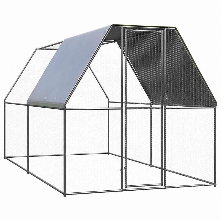 vidaXL 鶏小屋 2x4x2m 亜鉛メッキ鋼製動物&ペット用品 ペット用品 小動物用品 小動物 飼育・ケージ(代引不可)