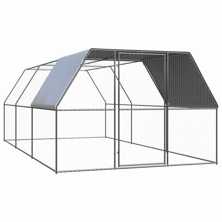 vidaXL 鶏小屋 3x6x2m 亜鉛メッキ鋼製動物&ペット用品 ペット用品 小動物用品 小動物 飼育・ケージ(代引不可)