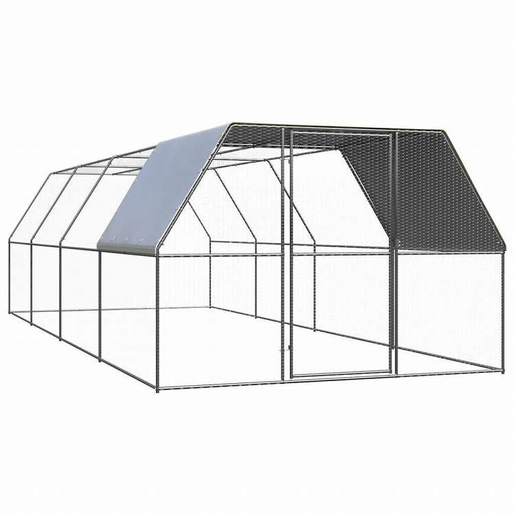 vidaXL 鶏小屋 3x8x2m 亜鉛メッキ鋼製動物&ペット用品 ペット用品 小動物用品 小動物 飼育・ケージ(代引不可)