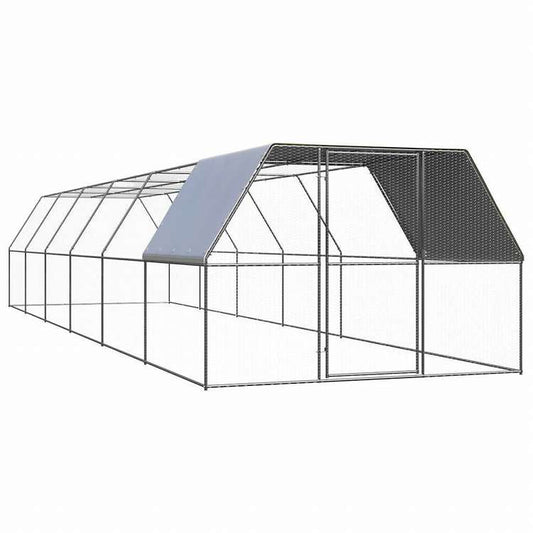 vidaXL 鶏小屋 3x12x2m 亜鉛メッキ鋼製動物&ペット用品 ペット用品 小動物用品 小動物 飼育・ケージ(代引不可)
