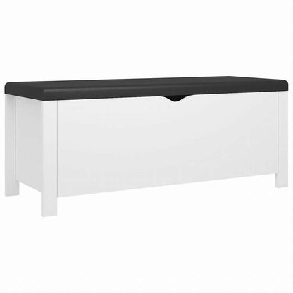 vidaXL 収納ボックス クッション付き ホワイト 105x40x45cm(米国限定)家具 キャビネット&収納 収納チェスト(代引不可)