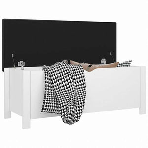 vidaXL 収納ボックス クッション付き ホワイト 105x40x45cm(米国限定)家具 キャビネット&収納 収納チェスト(代引不可)