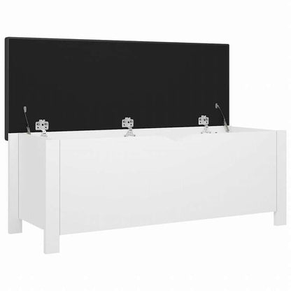 vidaXL 収納ボックス クッション付き ホワイト 105x40x45cm(米国限定)家具 キャビネット&収納 収納チェスト(代引不可)