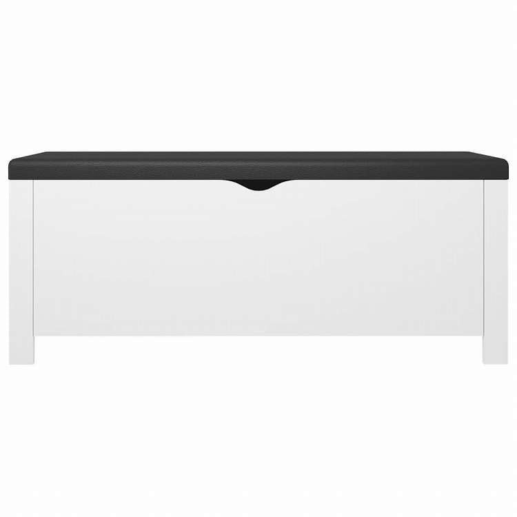 vidaXL 収納ボックス クッション付き ホワイト 105x40x45cm(米国限定)家具 キャビネット&収納 収納チェスト(代引不可)