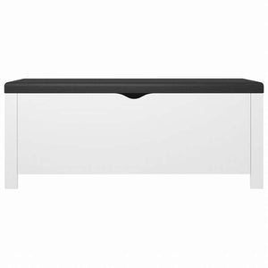 vidaXL 収納ボックス クッション付き ホワイト 105x40x45cm(米国限定)家具 キャビネット&収納 収納チェスト(代引不可)