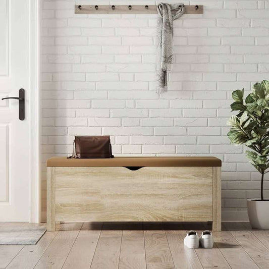 vidaXL シューズボックス クッション付き ソノマオーク 105x40x45cm家具 キャビネット&収納 収納チェスト(代引不可)