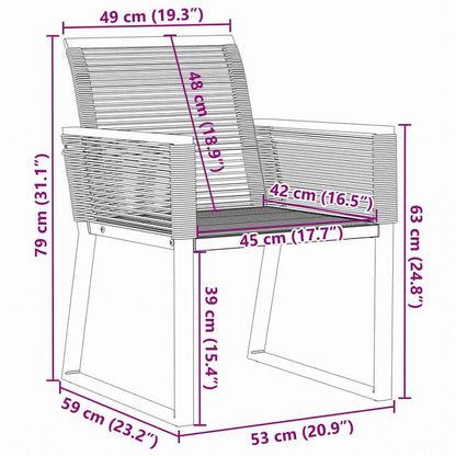 vidaXL ガーデンチェア 2点 ポリラタン製 ブラック家具 アウトドア家具 屋外椅子 アウトドアベンチチェア(代引不可)