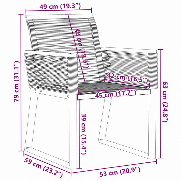 vidaXL ガーデンチェア 4点 ブラック ポリラタン製家具 アウトドア家具 屋外椅子 アウトドアベンチチェア(代引不可)