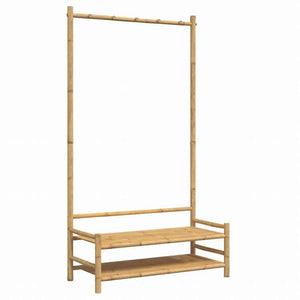 vidaXL 洋服ラック 棚付き 103x40x183cm 竹製ホーム&ガーデン 家事用品 収納&オーガナイザー 衣類・ワードローブ収納 クローゼット整理収納・衣服ラック(代引不可)