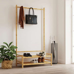 vidaXL 洋服ラック 棚付き 103x40x183cm 竹製ホーム&ガーデン 家事用品 収納&オーガナイザー 衣類・ワードローブ収納 クローゼット整理収納・衣服ラック(代引不可)