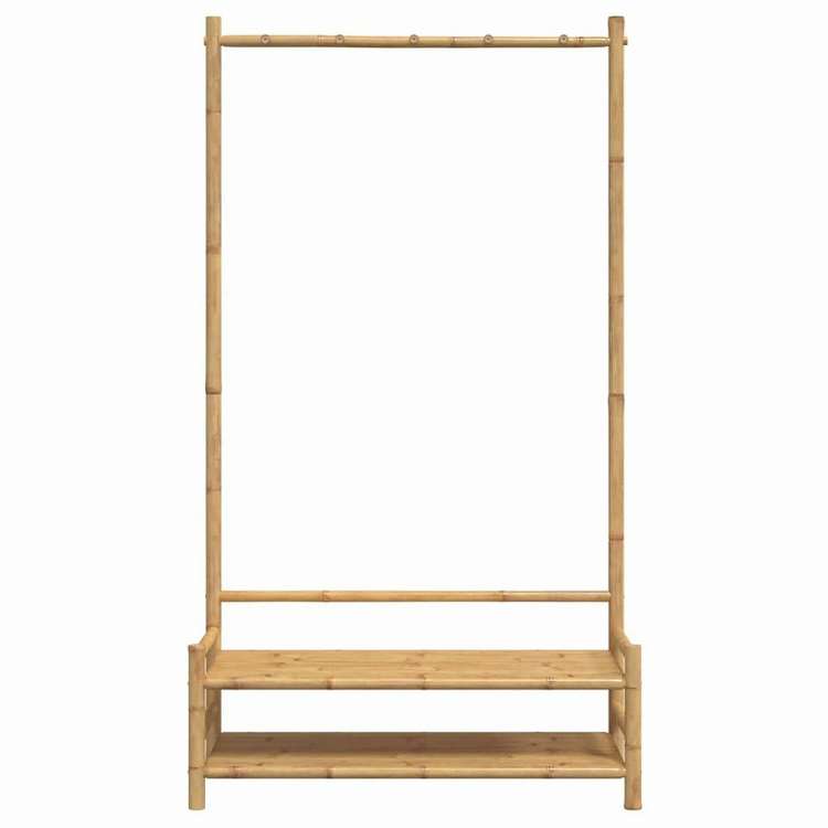 vidaXL 洋服ラック 棚付き 103x40x183cm 竹製ホーム&ガーデン 家事用品 収納&オーガナイザー 衣類・ワードローブ収納 クローゼット整理収納・衣服ラック(代引不可)