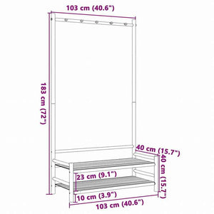 vidaXL 洋服ラック 棚付き 103x40x183cm 竹製ホーム&ガーデン 家事用品 収納&オーガナイザー 衣類・ワードローブ収納 クローゼット整理収納・衣服ラック(代引不可)