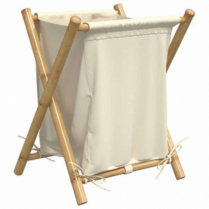 vidaXL ランドリーバスケット クリームホワイト 45x55x63.5 cm 竹製ホーム&ガーデン 家事用品 ランドリー用品 洗濯かご(代引不可)