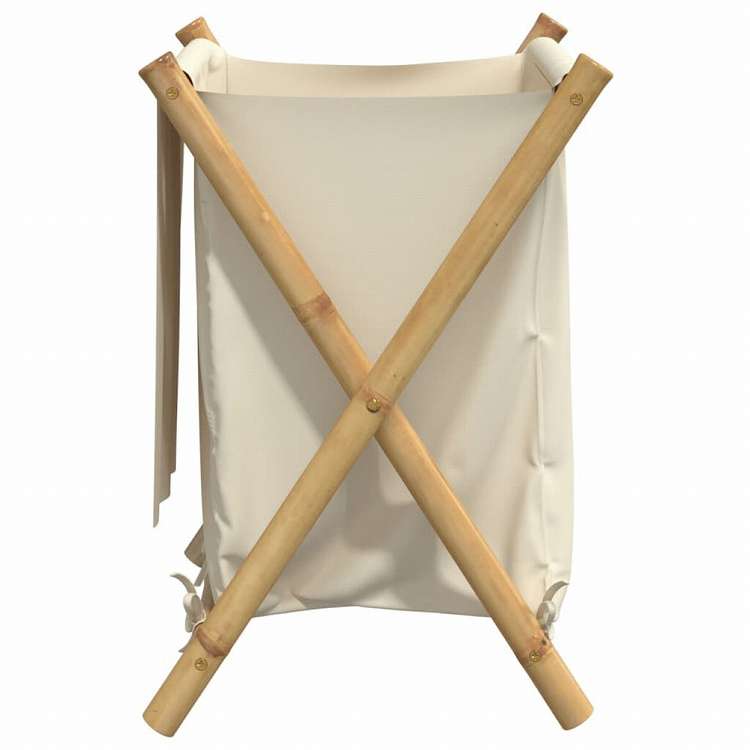 vidaXL ランドリーバスケット クリームホワイト 45x55x63.5 cm 竹製ホーム&ガーデン 家事用品 ランドリー用品 洗濯かご(代引不可)