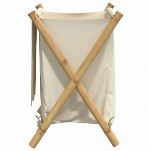 vidaXL ランドリーバスケット クリームホワイト 45x55x63.5 cm 竹製ホーム&ガーデン 家事用品 ランドリー用品 洗濯かご(代引不可)