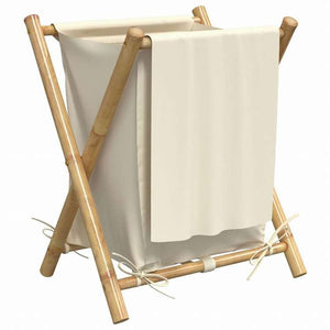 vidaXL ランドリーバスケット クリームホワイト 45x55x63.5 cm 竹製ホーム&ガーデン 家事用品 ランドリー用品 洗濯かご(代引不可)