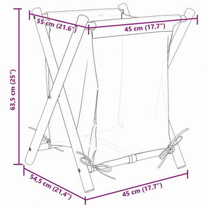 vidaXL ランドリーバスケット クリームホワイト 45x55x63.5 cm 竹製ホーム&ガーデン 家事用品 ランドリー用品 洗濯かご(代引不可)