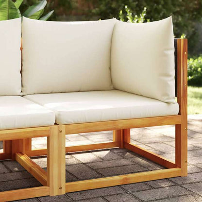 vidaXL ガーデン用コーナーソファ クッション付き アカシア無垢材家具 アウトドア家具 屋外椅子 屋外ソファ(代引不可)