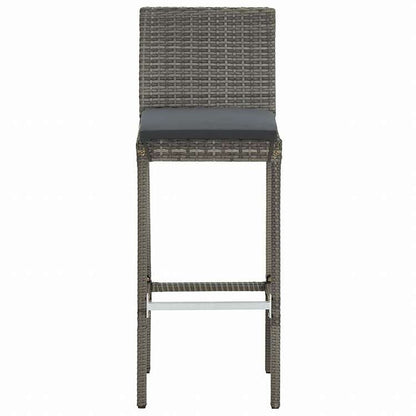 vidaXL ガーデンバー 5点セット グレー アカシア無垢材&ポリラタン家具 アウトドア家具 屋外家具セット(代引不可)