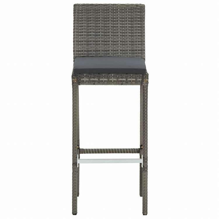 vidaXL ガーデンバー 7点セット グレー アカシア無垢材&ポリラタン家具 アウトドア家具 屋外家具セット(代引不可)