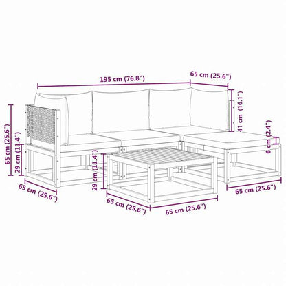 vidaXL ガーデンソファ5点セット クッション付き アカシア無垢材家具 アウトドア家具 屋外家具セット(代引不可)