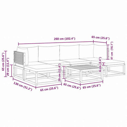 vidaXL ガーデンソファ7点セット クッション付き アカシア無垢材家具 アウトドア家具 屋外家具セット(代引不可)