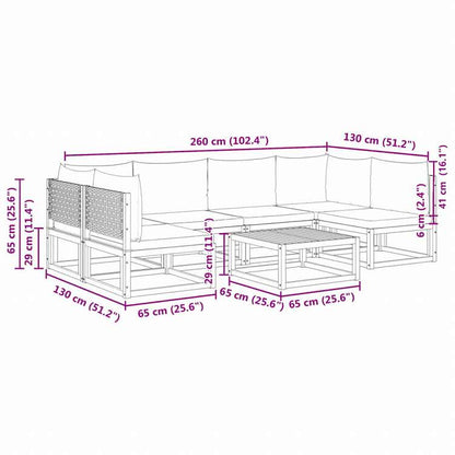 vidaXL ガーデンソファ7点セット クッション付き アカシア無垢材家具 アウトドア家具 屋外家具セット(代引不可)