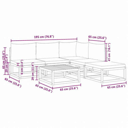 vidaXL ガーデンソファ6点セット クッション付き アカシア無垢材家具 アウトドア家具 屋外家具セット(代引不可)