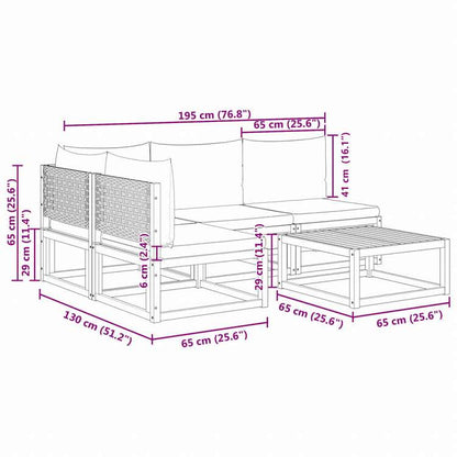 vidaXL ガーデンソファ5点セット クッション付き アカシア無垢材家具 アウトドア家具 屋外家具セット(代引不可)