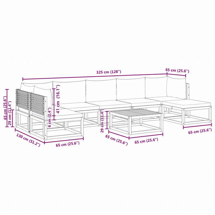 vidaXL ガーデンソファ8点セット クッション付き アカシア無垢材家具 アウトドア家具 屋外家具セット(代引不可)