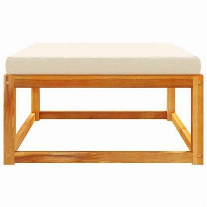vidaXL ガーデンフットスツール クッション付き 65x65x29cm アカシア無垢材家具 アウトドア家具 屋外椅子 屋外ソファ(代引不可)