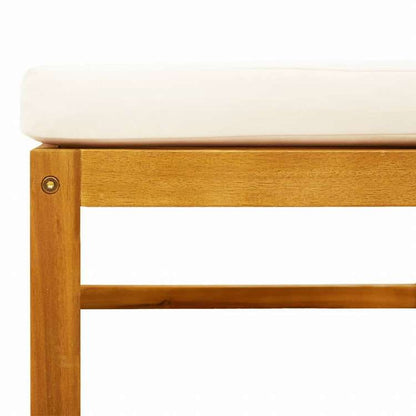 vidaXL ガーデンフットスツール クッション付き 65x65x29cm アカシア無垢材家具 アウトドア家具 屋外椅子 屋外ソファ(代引不可)