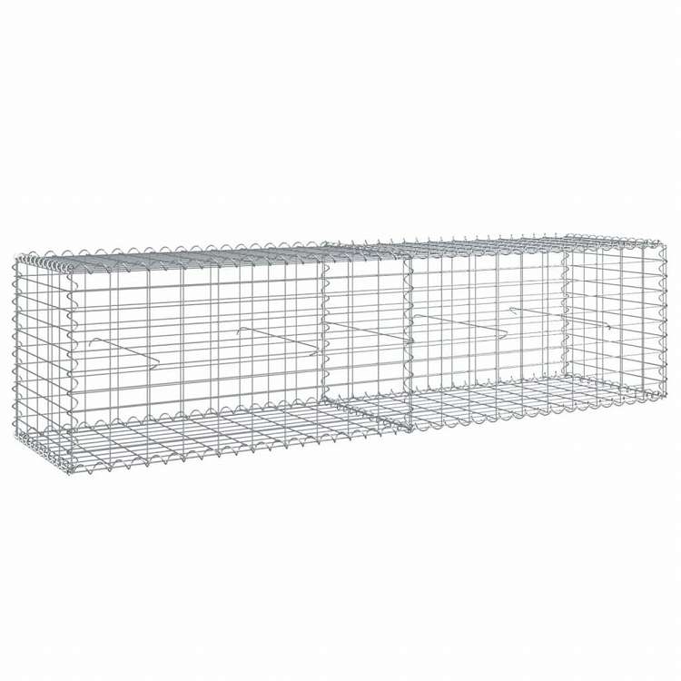 vidaXL 蛇籠バスケット カバー付き 200x50x50cm 亜鉛メッキ鉄ホーム&ガーデン 芝&ガーデン ガーデニング 鉢植え・プランター(代引不可)