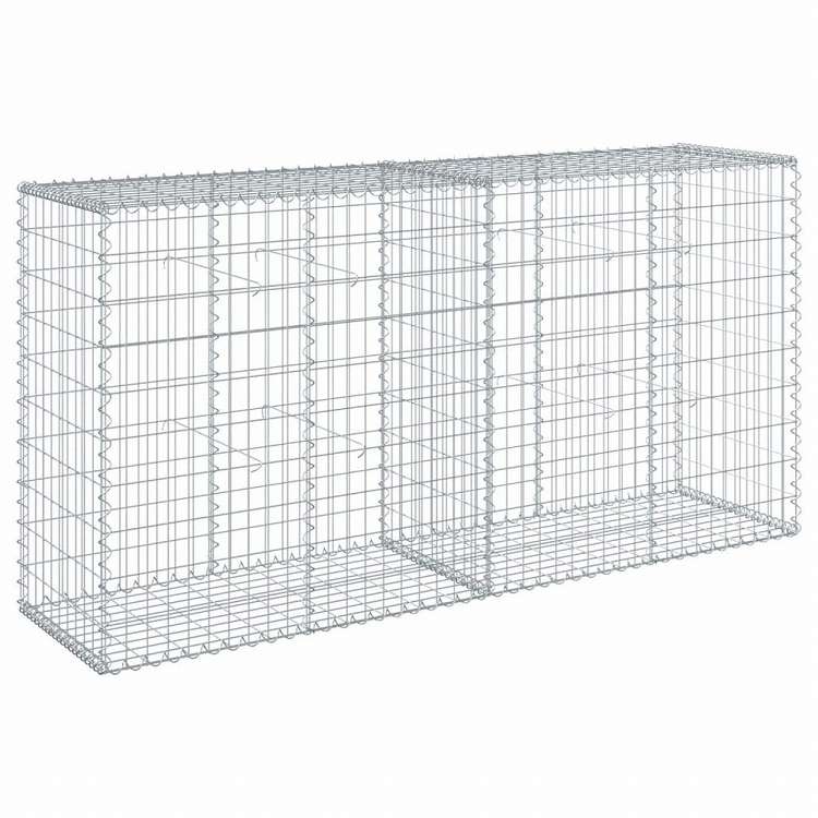 vidaXL 蛇籠バスケット カバー付き 200x50x100cm 亜鉛メッキ鉄ホーム&ガーデン 芝&ガーデン ガーデニング 鉢植え・プランター(代引不可)