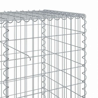 vidaXL 蛇籠バスケット カバー付き 300x50x100cm 亜鉛メッキ鉄ホーム&ガーデン 芝&ガーデン ガーデニング 鉢植え・プランター(代引不可)