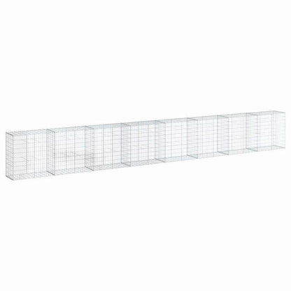 vidaXL 蛇籠バスケット カバー付き 800x50x100cm 亜鉛メッキ鉄ホーム&ガーデン 芝&ガーデン ガーデニング 鉢植え・プランター(代引不可)