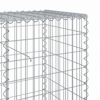 vidaXL 蛇籠バスケット カバー付き 900x50x100cm 亜鉛メッキ鉄ホーム&ガーデン 芝&ガーデン ガーデニング 鉢植え・プランター(代引不可)