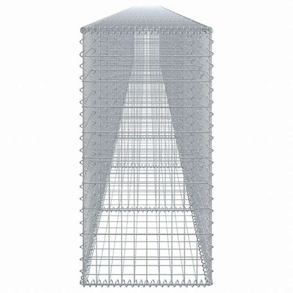 vidaXL 蛇籠バスケット カバー付き 1100x50x100cm 亜鉛メッキ鉄ホーム&ガーデン 芝&ガーデン ガーデニング 鉢植え・プランター(代引不可)