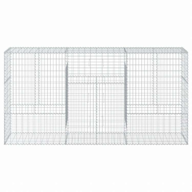 vidaXL 蛇籠バスケット カバー付き 300x50x150cm 亜鉛メッキ鉄ホーム&ガーデン 芝&ガーデン ガーデニング 鉢植え・プランター(代引不可)