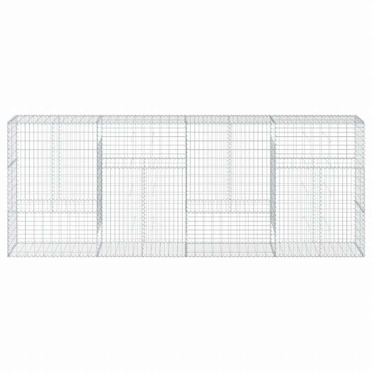 vidaXL 蛇籠バスケット カバー付き 400x50x150 cm 亜鉛メッキ鉄ホーム&ガーデン 芝&ガーデン ガーデニング 鉢植え・プランター(代引不可)