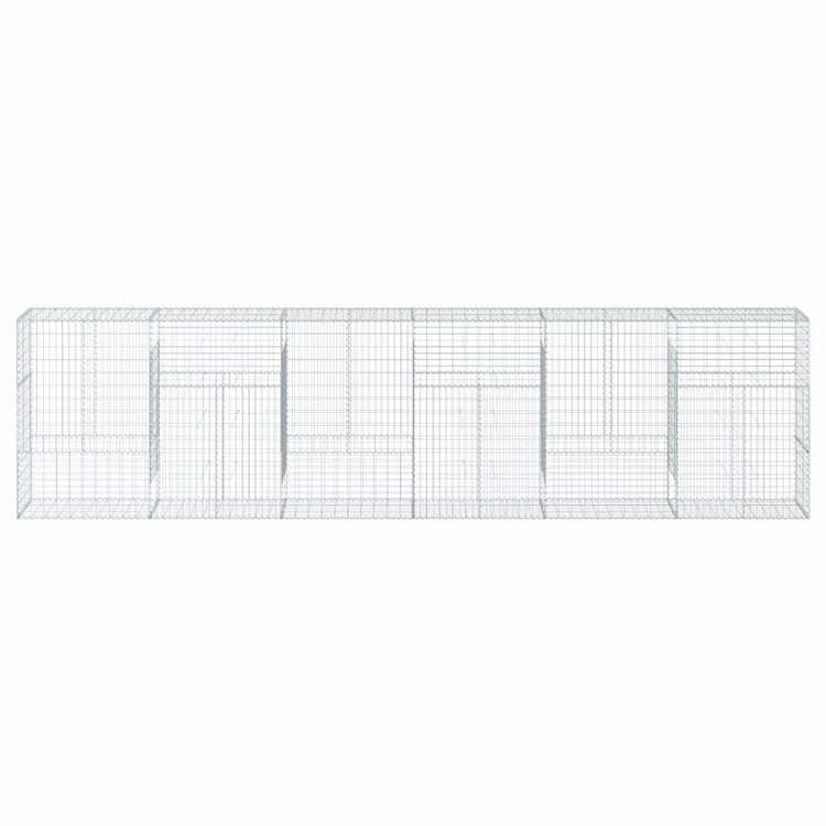 vidaXL 蛇籠バスケット カバー付き 600x50x150cm 亜鉛メッキ鉄ホーム&ガーデン 芝&ガーデン ガーデニング 鉢植え・プランター(代引不可)