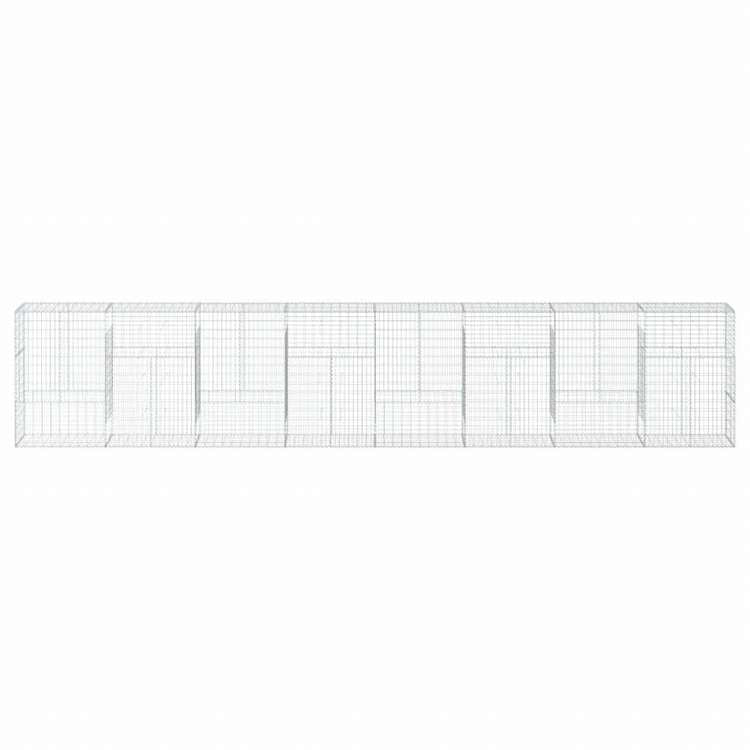 vidaXL 蛇籠バスケット カバー付き 800x50x150cm 亜鉛メッキ鉄ホーム&ガーデン 芝&ガーデン ガーデニング 鉢植え・プランター(代引不可)