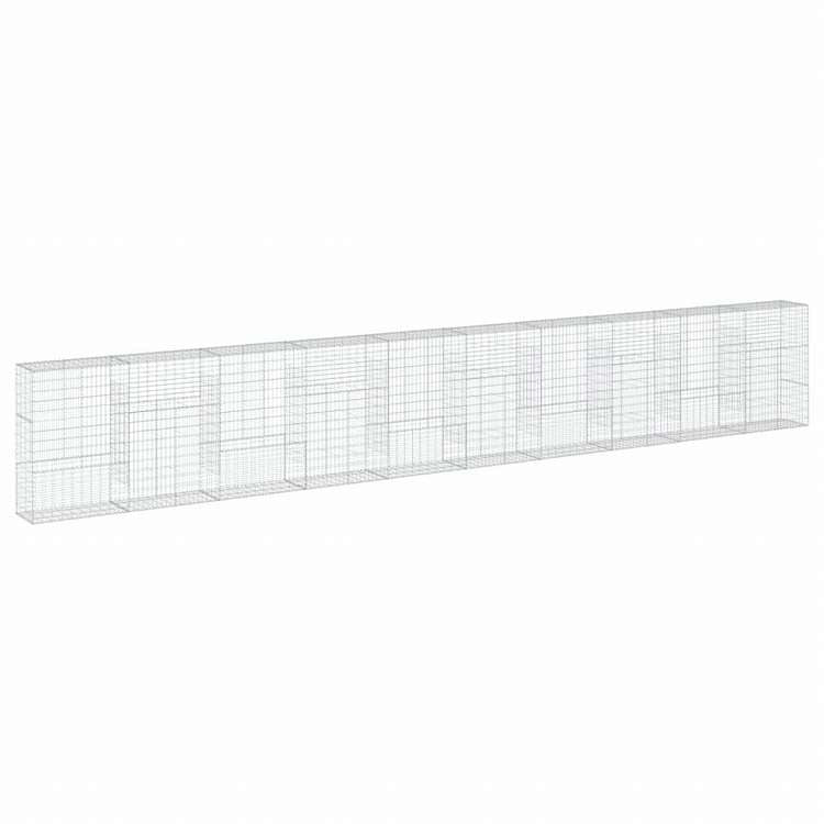 vidaXL 蛇籠バスケット カバー付き 1000x50x150cm 亜鉛メッキ鉄ホーム&ガーデン 芝&ガーデン ガーデニング 鉢植え・プランター(代引不可)