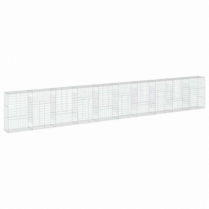 vidaXL 蛇籠バスケット カバー付き 1000x50x150cm 亜鉛メッキ鉄ホーム&ガーデン 芝&ガーデン ガーデニング 鉢植え・プランター(代引不可)