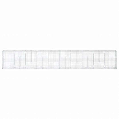vidaXL 蛇籠バスケット カバー付き 1000x50x150cm 亜鉛メッキ鉄ホーム&ガーデン 芝&ガーデン ガーデニング 鉢植え・プランター(代引不可)