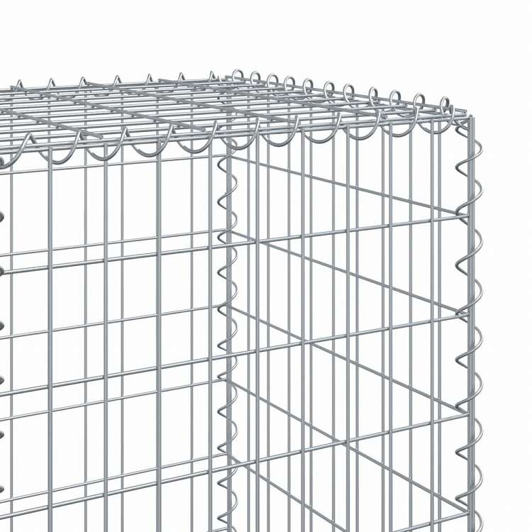 vidaXL 蛇籠バスケット カバー付き 1000x50x150cm 亜鉛メッキ鉄ホーム&ガーデン 芝&ガーデン ガーデニング 鉢植え・プランター(代引不可)