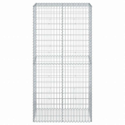 vidaXL 蛇籠バスケット カバー付き 100x50x200cm 亜鉛メッキ鉄ホーム&ガーデン 芝&ガーデン ガーデニング 鉢植え・プランター(代引不可)