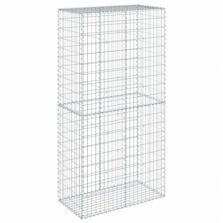 vidaXL 蛇籠バスケット カバー付き 100x50x200cm 亜鉛メッキ鉄ホーム&ガーデン 芝&ガーデン ガーデニング 鉢植え・プランター(代引不可)